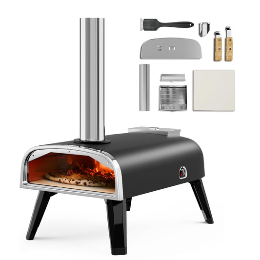 aidpiza Pizza Oven Outdoor 12" Wood Fired Pizza Ovens Pellet Pizza Stove for outside, Portable Stainless Steel Pizza Oven for Backyard Pizza Oven