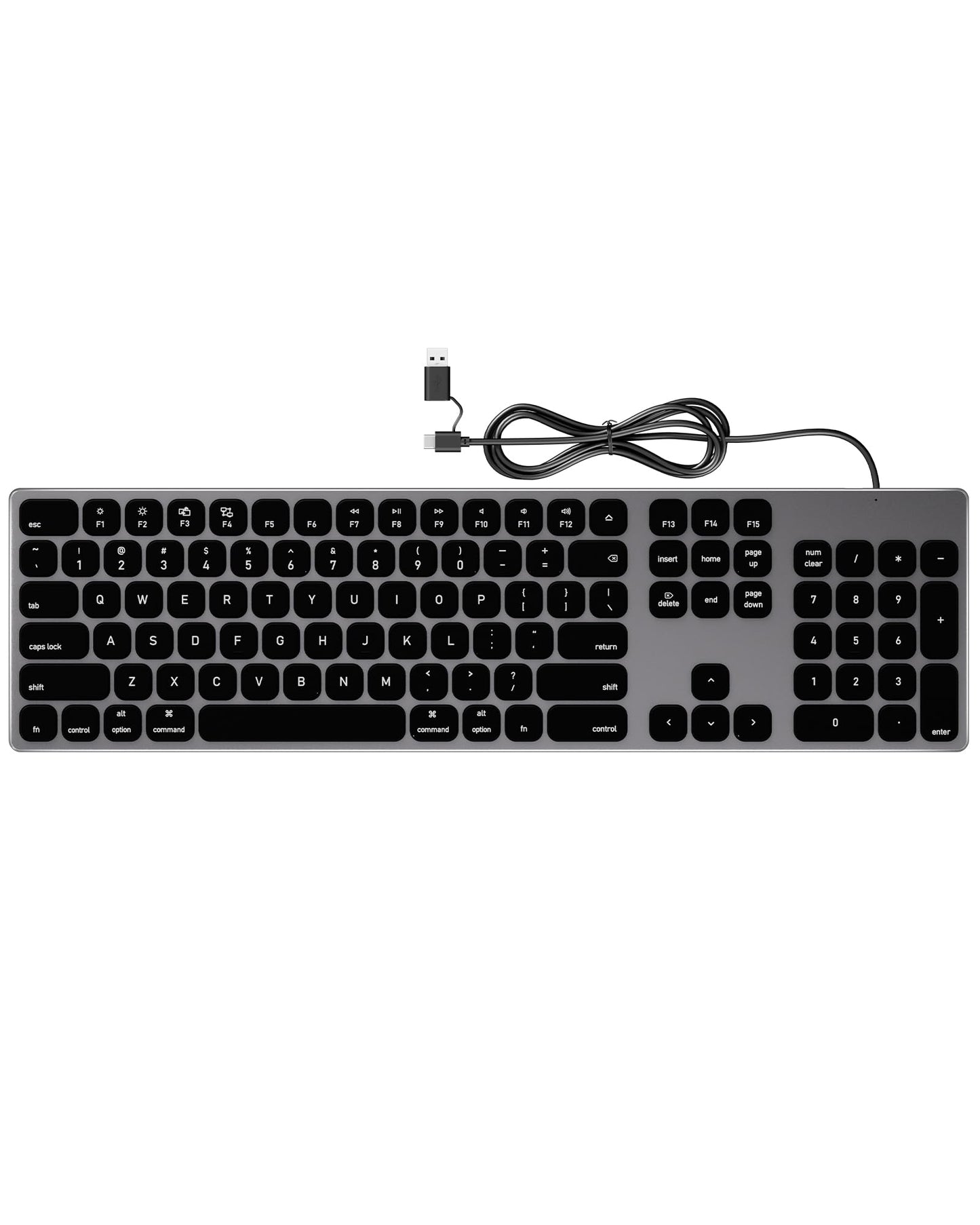 Yivandi Wired Keyboard for Apple Computer – Sleek Aluminum Housing,Precise106 Keys Compatible to Mac OS,Plug-N-Play iMac/Mac/MacBook Keyboard with Numeric keypad
