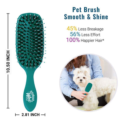 Wet Brush Pet Hair Brush, Smooth, Shiny Fur, Dog and Cat Hairbrush, De-Shedding Comb & Dematting Tool for Grooming Long or Short-Haired Dogs, Tangle-Free for Less Pulling & Tugging, Teal