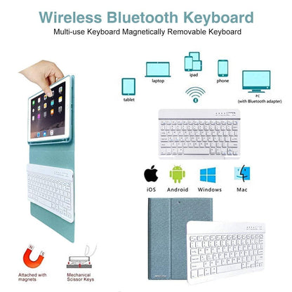 aMZCaSE iPad Pro 9.7 Inch Case with Keyboard for iPad 6th Generation(2018),iPad 5th Generation(2017),iPad Air 2 Case with Keyboard,iPad Air 1,Wireless Detachable Bluetooth Keyboard,Lake Blue