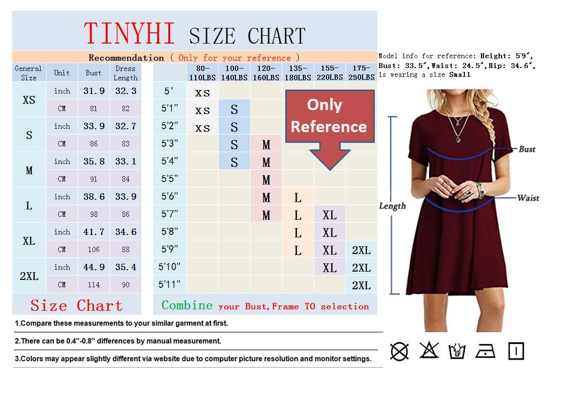 TINYHI Women's Swing Loose Short Sleeve Tshirt Fit Comfy Casual Flowy Tunic Cotton Dress Purple, Small