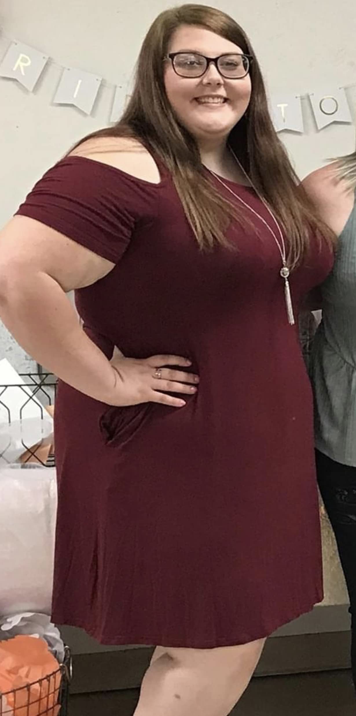 Women's Summer Short Sleeve Cut Out Cold Shoulder Loose Fit Dress Top Wine X Large