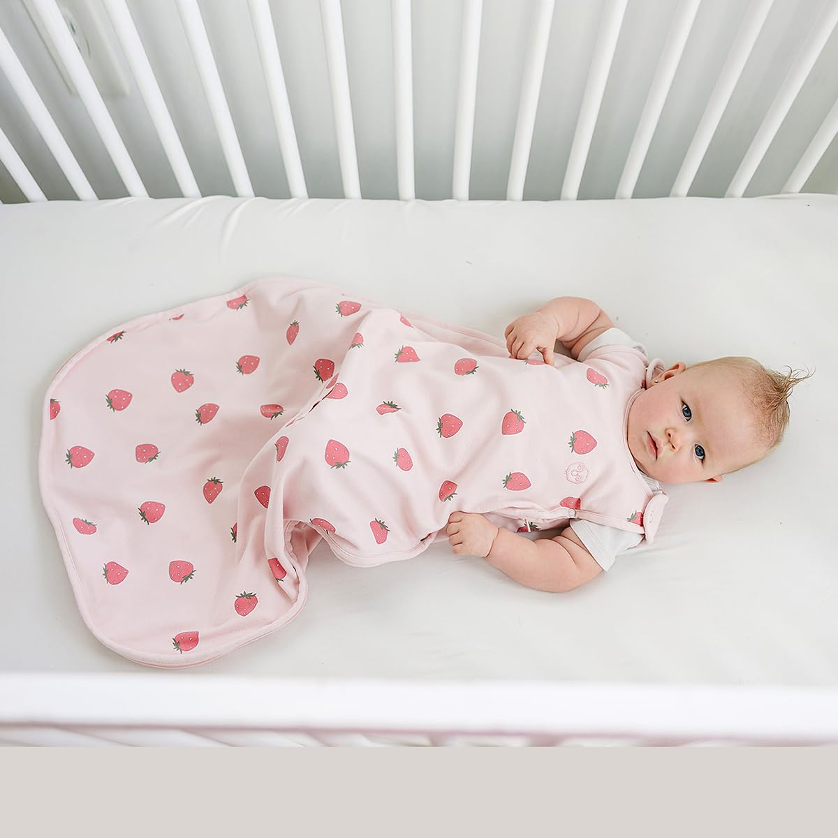 Woolino Toddler Sleeping Sack, 4 Season, Merino Wool and Organic Cotton, Baby Sleep Bag, 2-4 Years, Strawberry