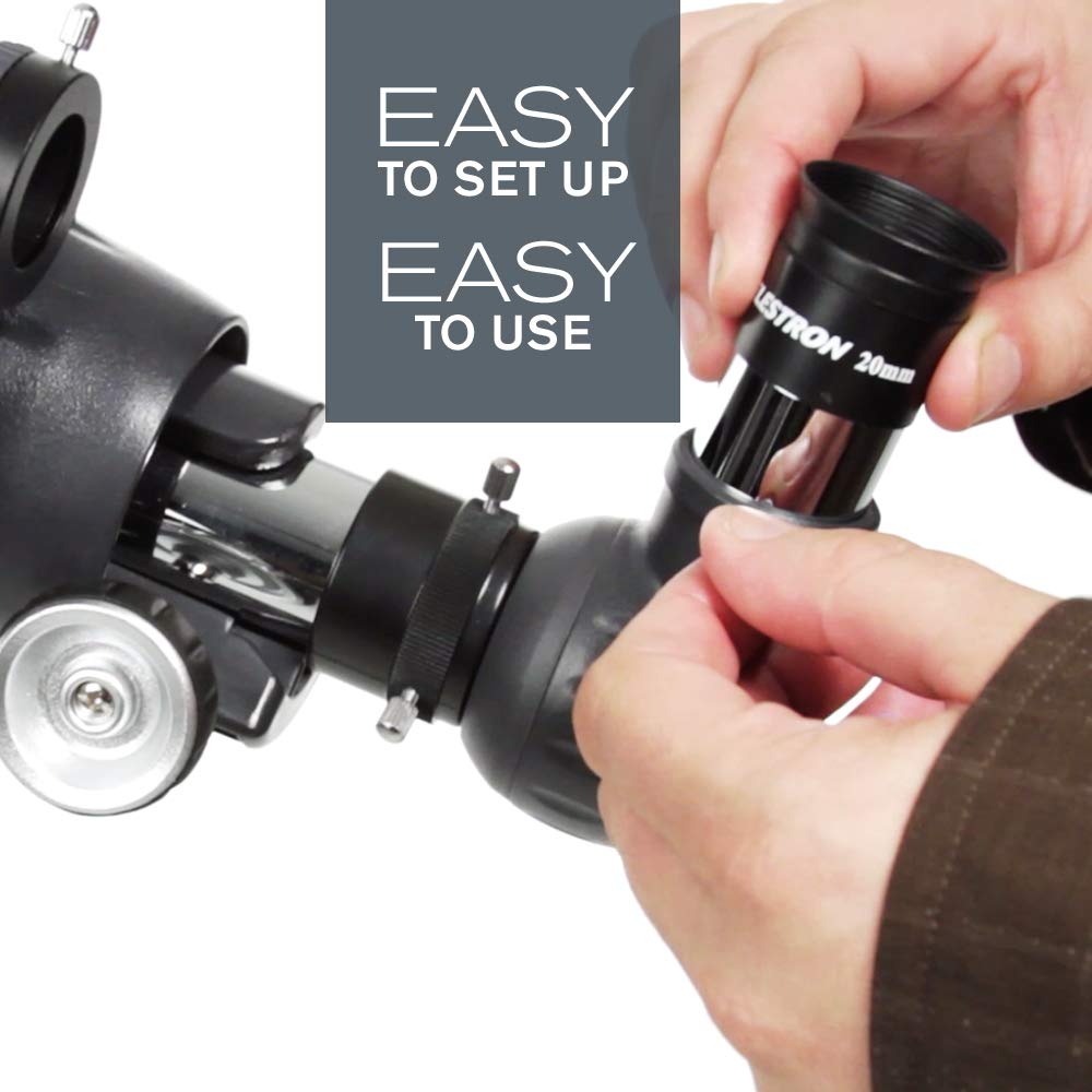 Celestron – AstroMaster 70AZ Telescope – Refractor Telescope – Fully-Coated Glass Optics – Adjustable-Height Tripod – Bonus Astronomy Software Package