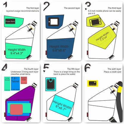 Asgens Multi-Purpose Anti-Thief Hidden Security Underarm Shoulder Armpit Messenger Chest Portable Backpack for Phone Money Passport Tactical Bag (Black/Right Hand)