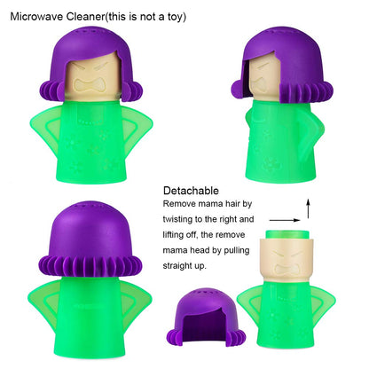 Angry Mama Microwave Oven Steam Cleaner, Angry Mom Microwave Cleaner, Just Add Vinegar and Water, Cut Cleaning Time by Half (Green)