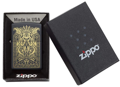 Zippo Monster Design Black Matte Pocket Lighter