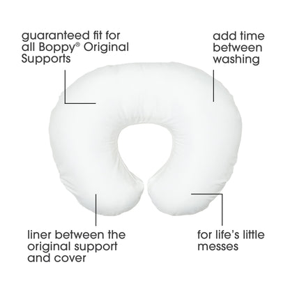 Boppy Original Nursing Pillow Liner, Bright White, Machine Washable and Wipeable, Extends Time Between Washes, Liner Only