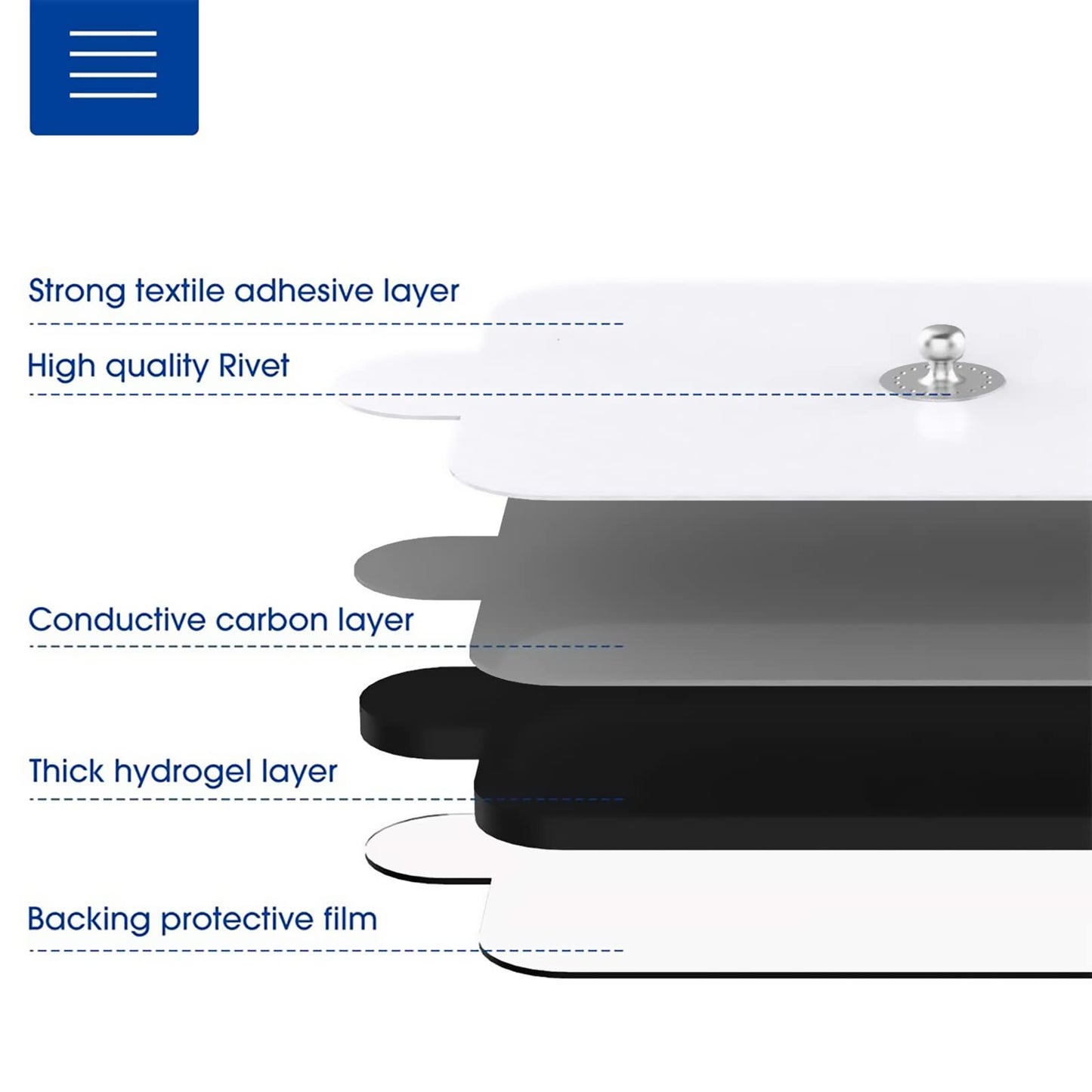 TENS/EMS Unit Replacement Pads NURSAL 20 Pack 3.5mm Snap Electrode Patches for Electrotherapy, Reusable Self-Adhesive Electrodes Pads, Compatible with Belifu, AVCOO, Neocarbon, MEDVICE TENS White