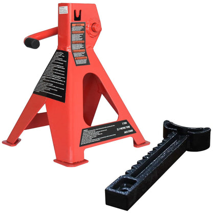 Amazon Basics Steel Jack Auto Stands with 6,000 lb or 3 Ton (2.7 metric Ton) Capacity, 1 Pair, Black and Red