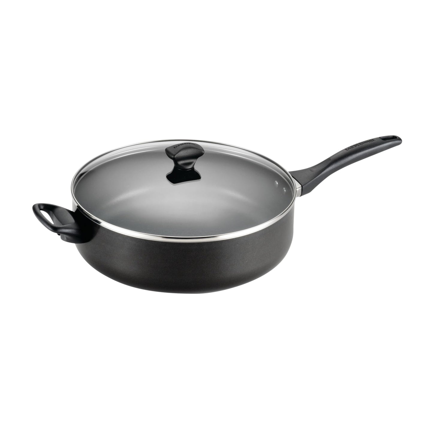 Farberware Dishwasher Safe Nonstick Jumbo Cooker/Saute Pan with Helper Handle - 6 Quart, Black