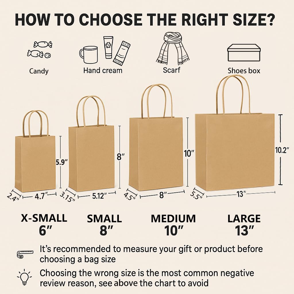 SUNCOLOR 24-Pack Rainbow Gift Bags with Handles, 8" Multi-Color Paper Party Favor Bags for Goodies. Birthdays, Events, Classrooms & Celebrations