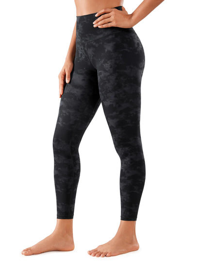CRZ YOGA Women Naked Feeling Yoga Pants 25 Inches - 7/8 High Waisted Workout Leggings Tie Dye Smoke Ink Small