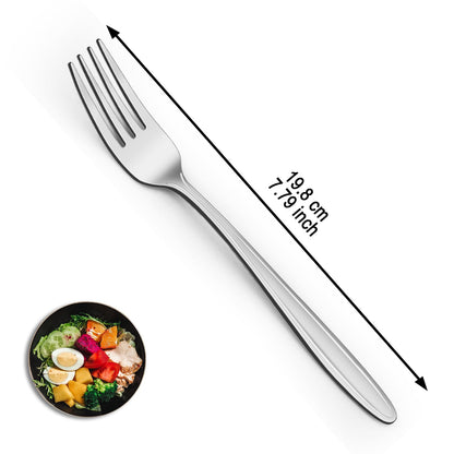 24 Pieces Forks Set (7.8”), Unokit Forks Silverware Set, Stainless Steel Dinner Forks, Table Forks, Metal Forks, Fork Set of 24 for Home/Kitchen & Restaurant,Mirror Polished, Dishwasher Safe