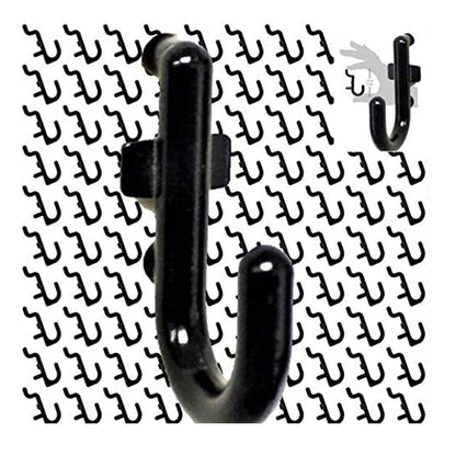 WallPeg 100Pcs Pegboard Accessory Peg Hook Set – Durable, Self-Locking Black 1/4" J-Style FlexLock Peg Hooks for Hanging Tools, Storage, and Wall Organization
