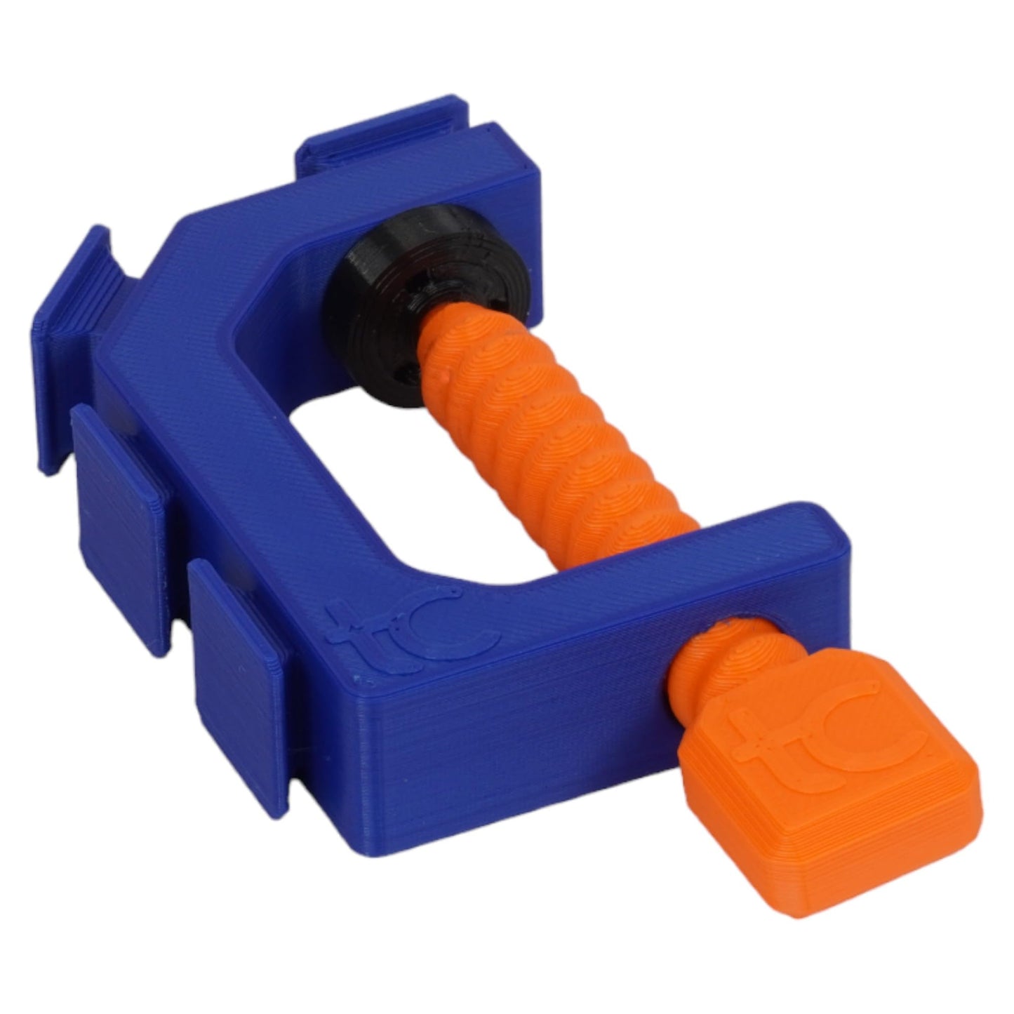 Clamp with 2 Lane Starter Gate Compatible with Hot Wheels Cars and Track (Blue/Orange)