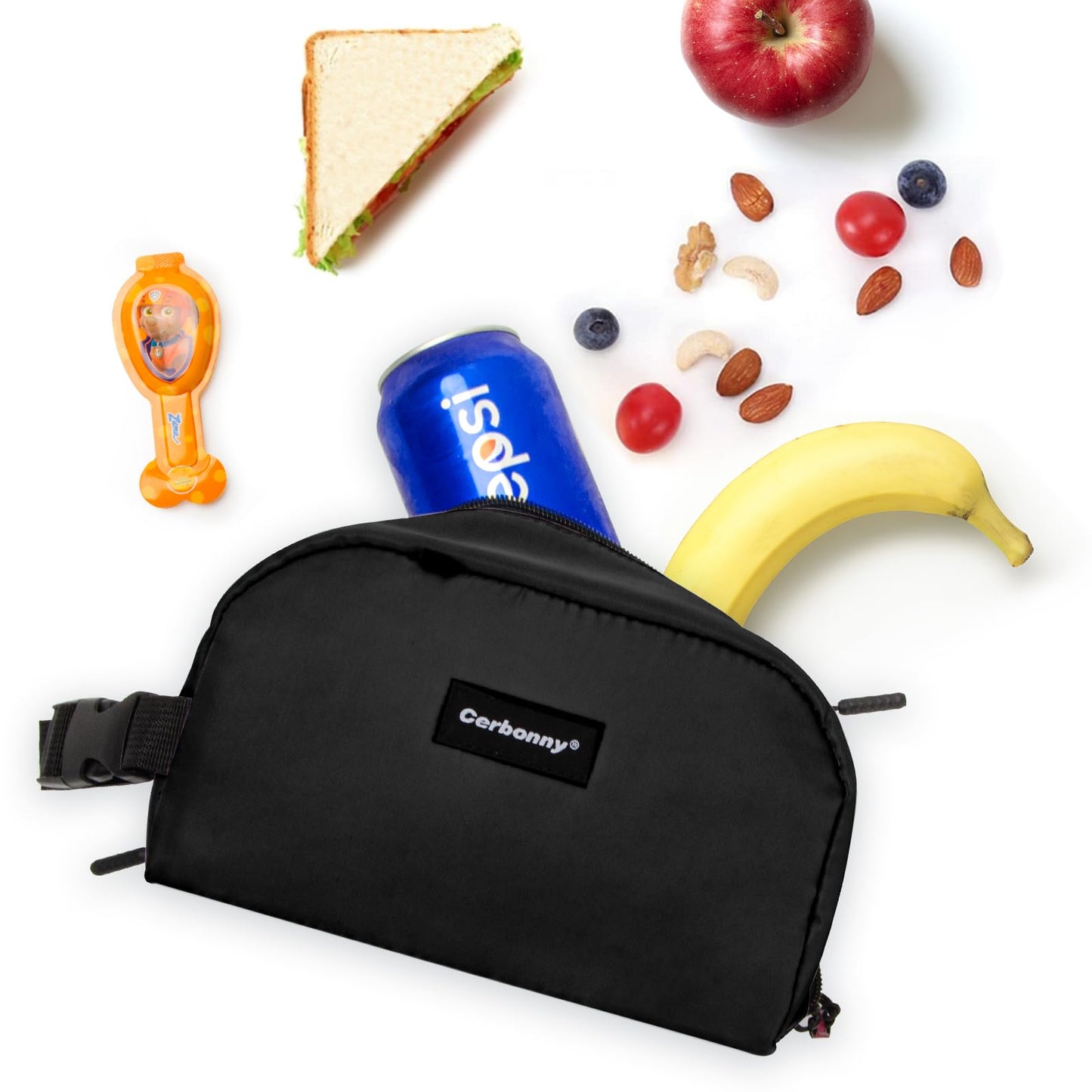 CERBONNY Small Cooler Bag Freezable Lunch for Work School Travel,Leak-proof Bag,Small Insulated For Kids/Adults,Freezer Bags,Freezable Snack Bag,Mini Fit Yogurt Black