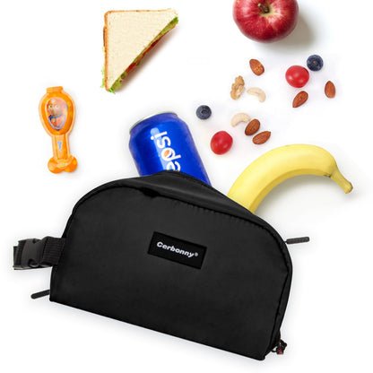 CERBONNY Small Cooler Bag Freezable Lunch for Work School Travel,Leak-proof Bag,Small Insulated For Kids/Adults,Freezer Bags,Freezable Snack Bag,Mini Fit Yogurt Black