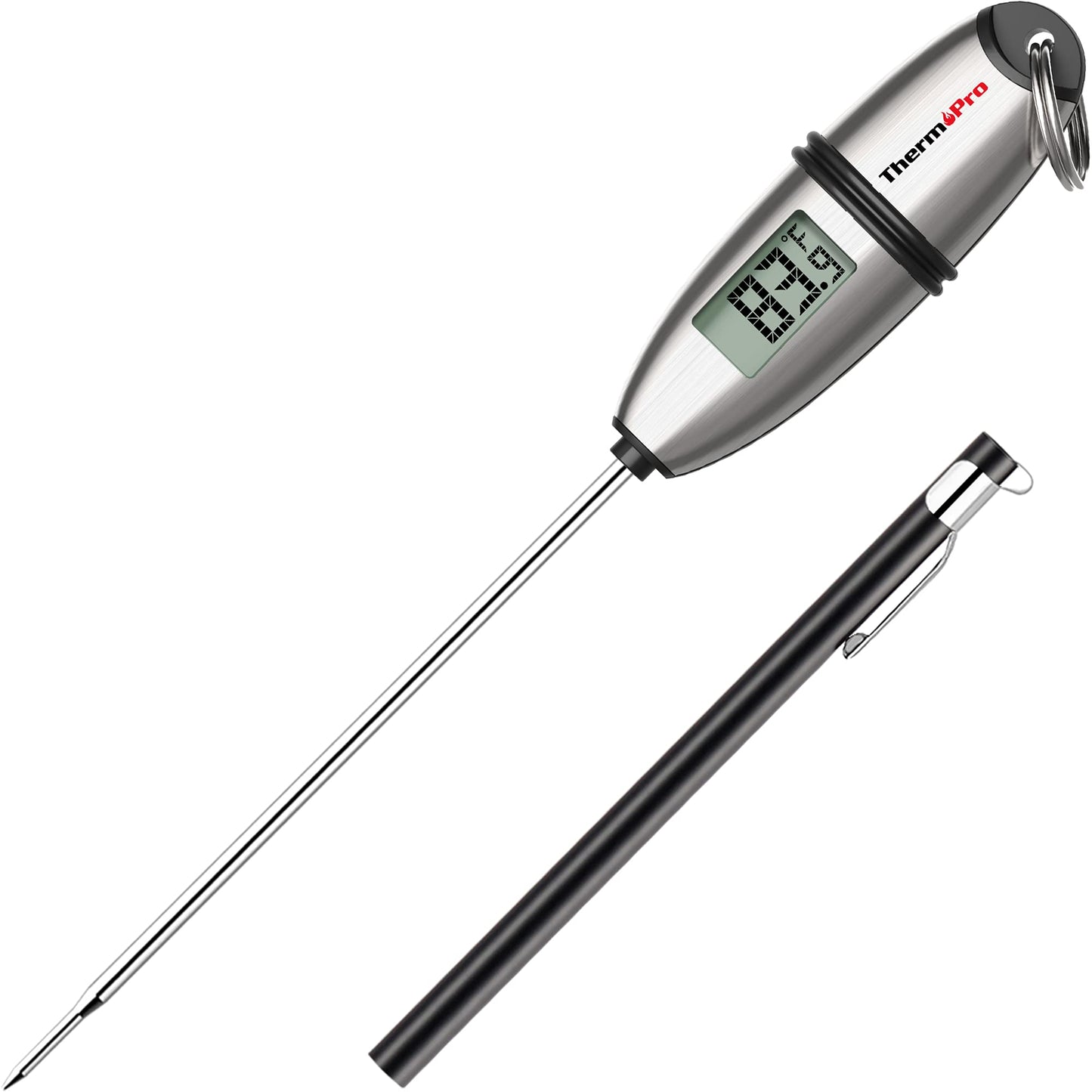 ThermoPro TP02S Digital Food Thermometer for Cooking Bread Baking Sourdough Liquids, Meat Thermometer Digital with Super Long Probe for Grill Kitchen BBQ Oil Milk Yogurt Candy Making Accessory