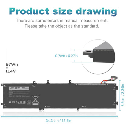 Fancy Buying 6GTPY Battery for Dell XPS 15 9560 9570 9550 7590 P56F P56F001 P56F002 Precision 5510 5520 5530 M5510 M5520 Vostro 7500 7590 GPM03 5XJ28 05XJ28 M2X4 5D91C 451-BBYB-TM 1P6KD 4GVGH