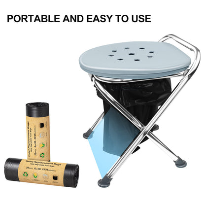 BLIKA 60 Count Toilet Replacement Bags, 8 Gallon, 30 Liter, Heavy Duty 1 Mil, Compost Bags 8 Gallon, Camping Toilet Bags for Portable Toilet, Car Travel, Camping, Long Trips