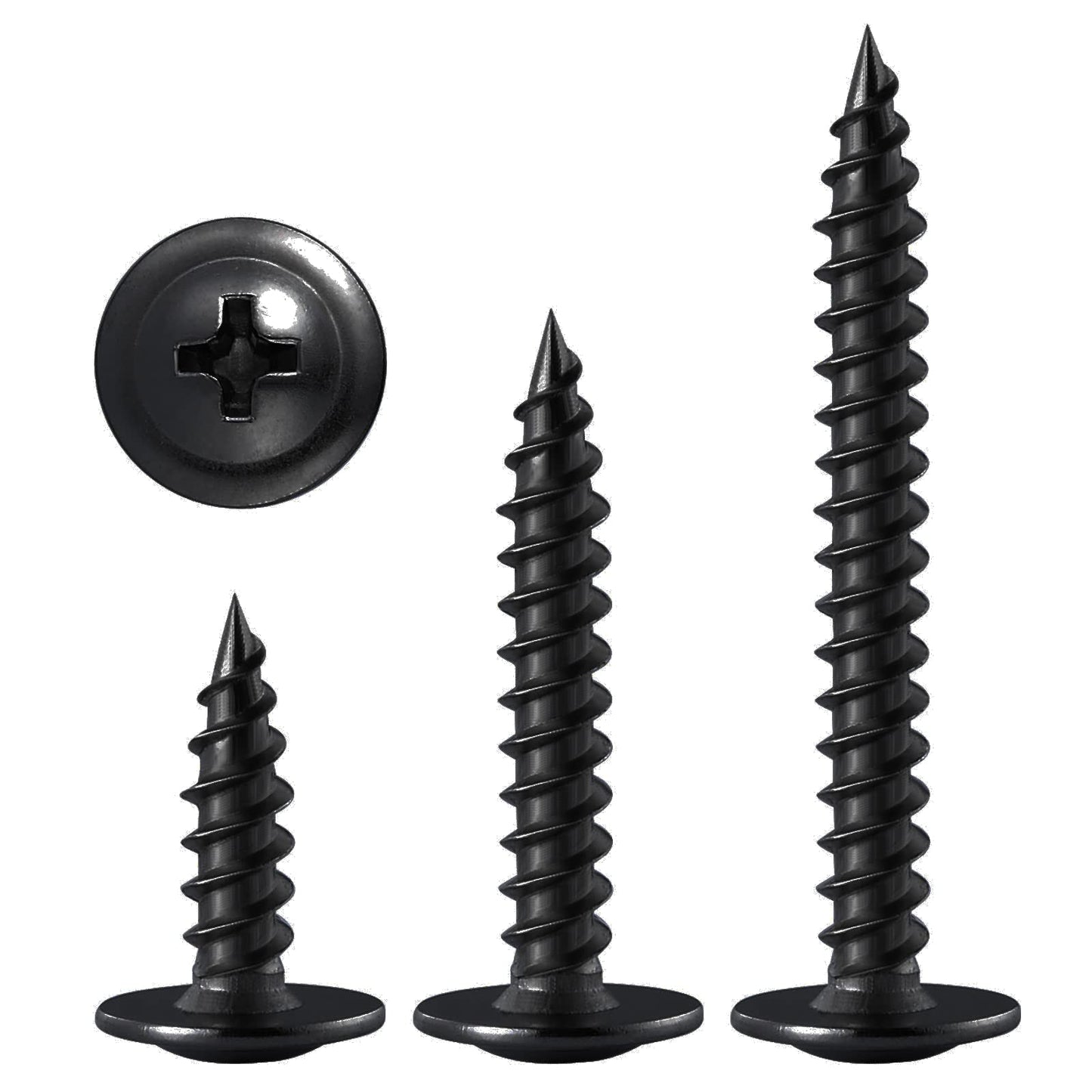 Wensilon (250 pcs)#8×1" Black Truss Head Wood Screws Quick Metal Self Tapping Zinc Oxide