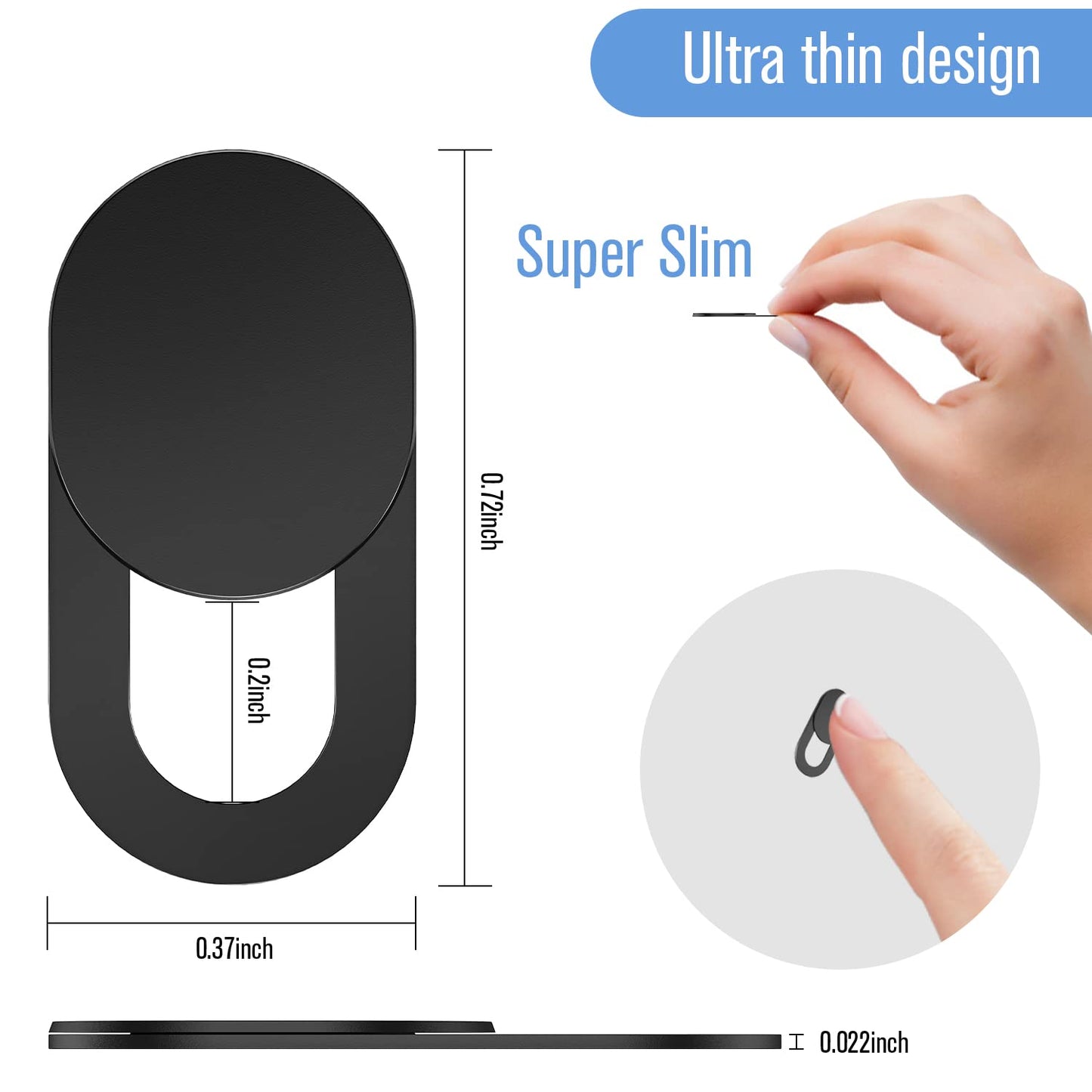 Toojcc Laptop Camera Cover Slide, [8 Pack] Ultra-Thin Webcam Cover Compatible with MacBook,Laptop,PC,Computer,iMac,iPad, iPhone 6/7/8 Plus. 0.022in Thick Web Blocker Protect Your Privacy and Security