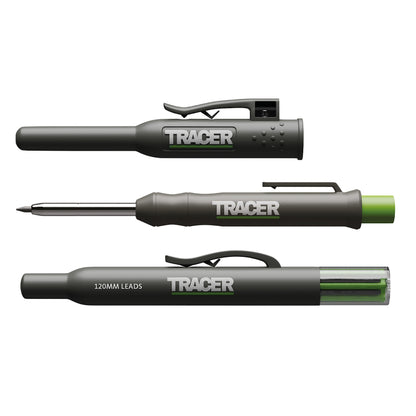 Tracer Mechanical Carpenter Pencils Set with Replacement Lead (6 Pack) - Construction Pencil with Site Holster - All In One Marking Kit for Carpenter Tools Contractor Pencils - AMK1