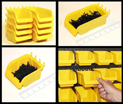 WallPeg Peg Board Bin Kit - Kit PB-4 - Pegboard Accessories for Garage Storage & Tool Organizer - Workbench Bins Pegboard Accessories