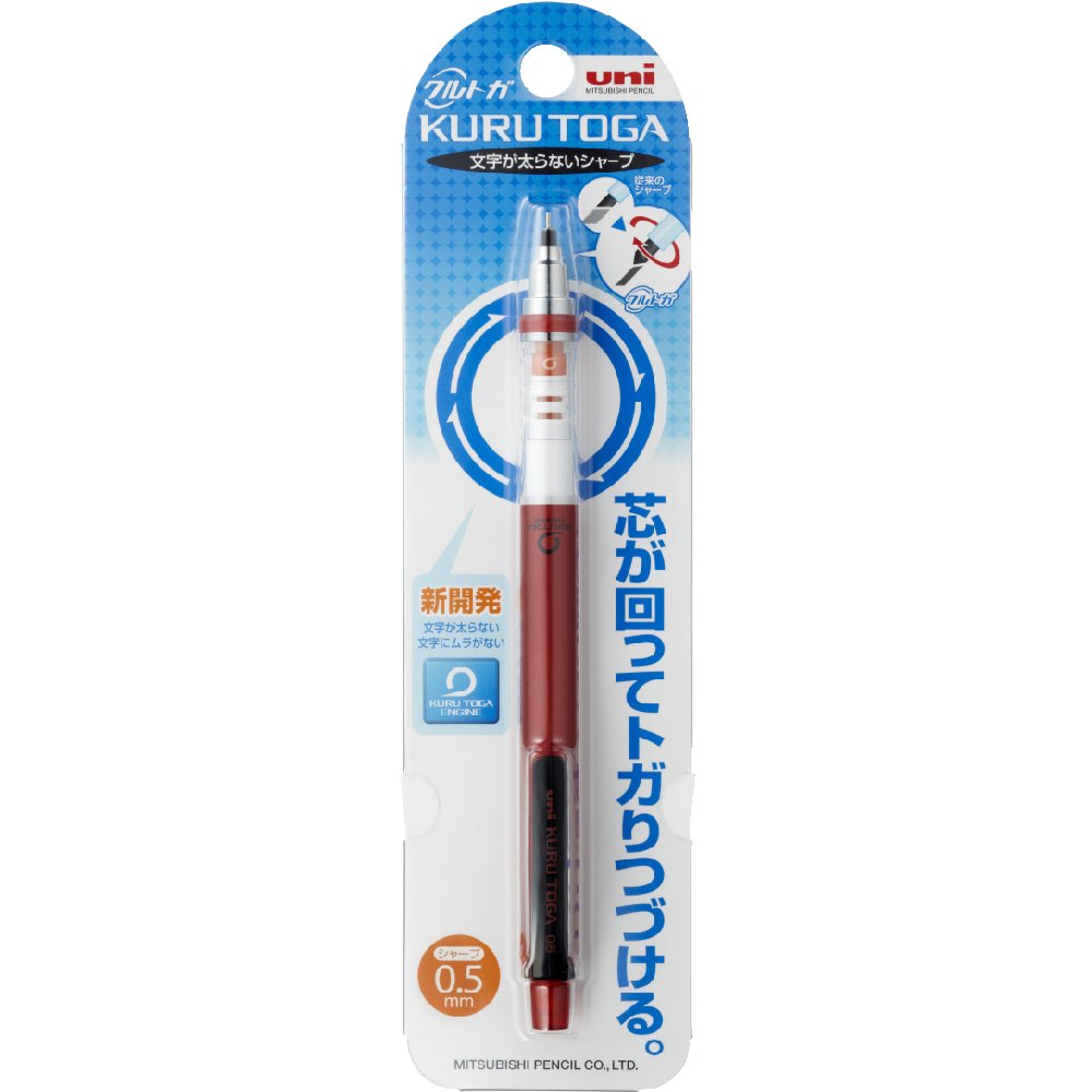 Uni Kurutoga Mechanical Pencil Standard, 0.5mm, Red (M54501P.15)