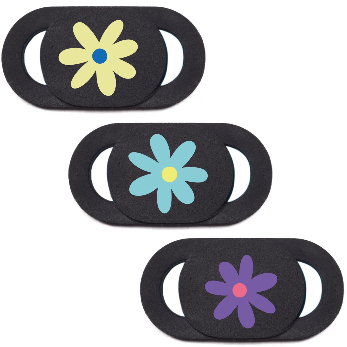 VeekyVicky Laptop Camera Cover Slide Webcam Cover for Privacy Fits for Mini PC, PC, Surface, Tablet, Desktop Computer, Smart Phone - 3 Packs, Flower