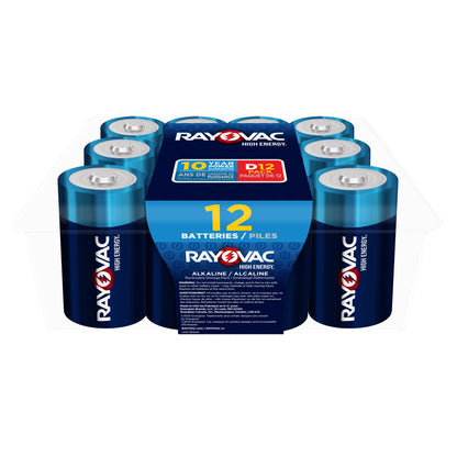 Rayovac High Energy D Batteries (12 Pack), Alkaline D Cell Batteries