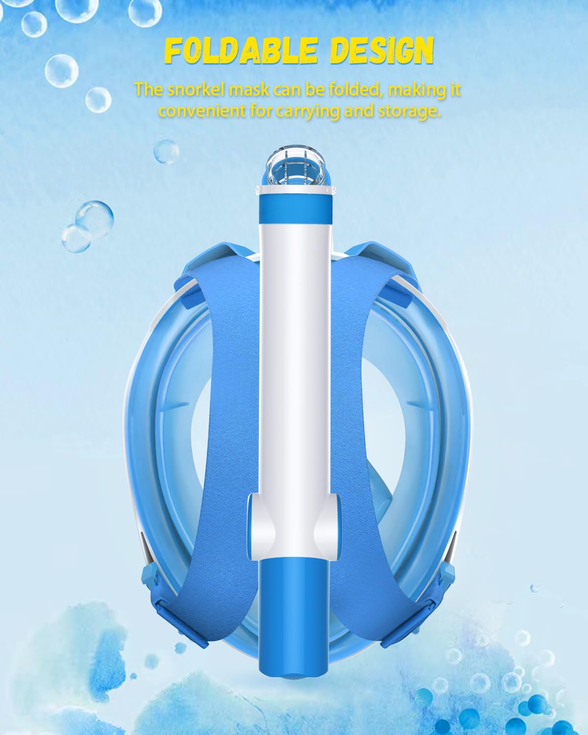 W WSTOO Kids Full Face Snorkel Masks,Suitable for Beginners Dry Top Snorkeling Gear,Can Your Mouth or Nose to Breathe,180 Degrees Panoramic View,Anti-Fog Anti-Leak,Summer Travel and Vacationing Gifts