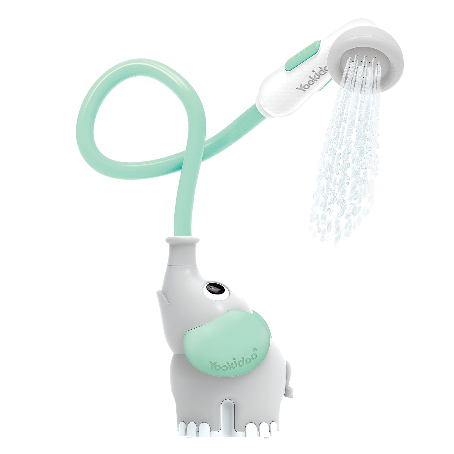Yookidoo Baby Bath Shower Head - Elephant Water Pump with Trunk Spout Rinser - Control Water Flow from 2 Elephant Trunk Knobs for Maximum Fun in Tub or Sink for Newborn Babies