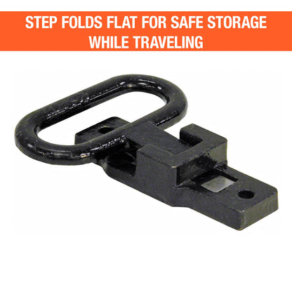 Buyers Products B2797BPC Folding Safety Step And Handle With Safety Storage, Black E-Coat Finish, Multi-Purpose Step And Grab Handle For Trucks, Trailers, Busses & RVs