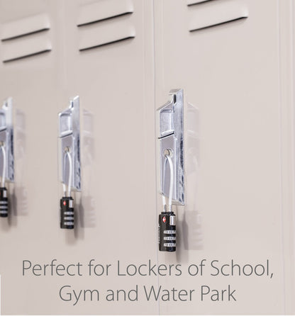 Fosmon TSA Approved Cable Locks for Luggage, Suitcase, Gun Case Locks with Push Release Button, 3 Digit Long Shackle Combination Wire Locks for Backpack Zipper Anti Theft, Gym Locker -3 Pack, Black