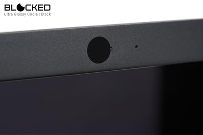 BLOCKED Stackable Webcam/Camera Vinyl Covers | 95 Low-Tack Restickable Webcam Stickers | 5-Sizes | Black 95-Pack (Ultra Glossy)