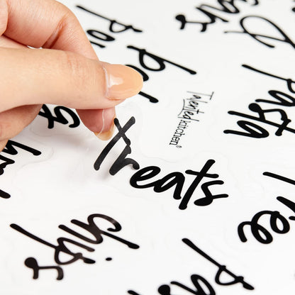 Talented Kitchen Pantry Labels for Food Containers 157 Piece - Preprinted Black Script Kitchen Food Organization Labels for Storage and Jars (Water-Resistant)