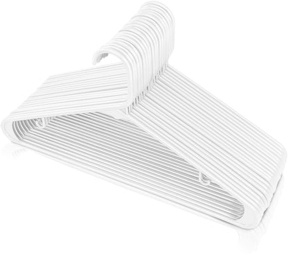 Utopia Home Plastic Hangers 20 Pack - Clothes Hanger with Hooks - Durable & Space Saving (White)