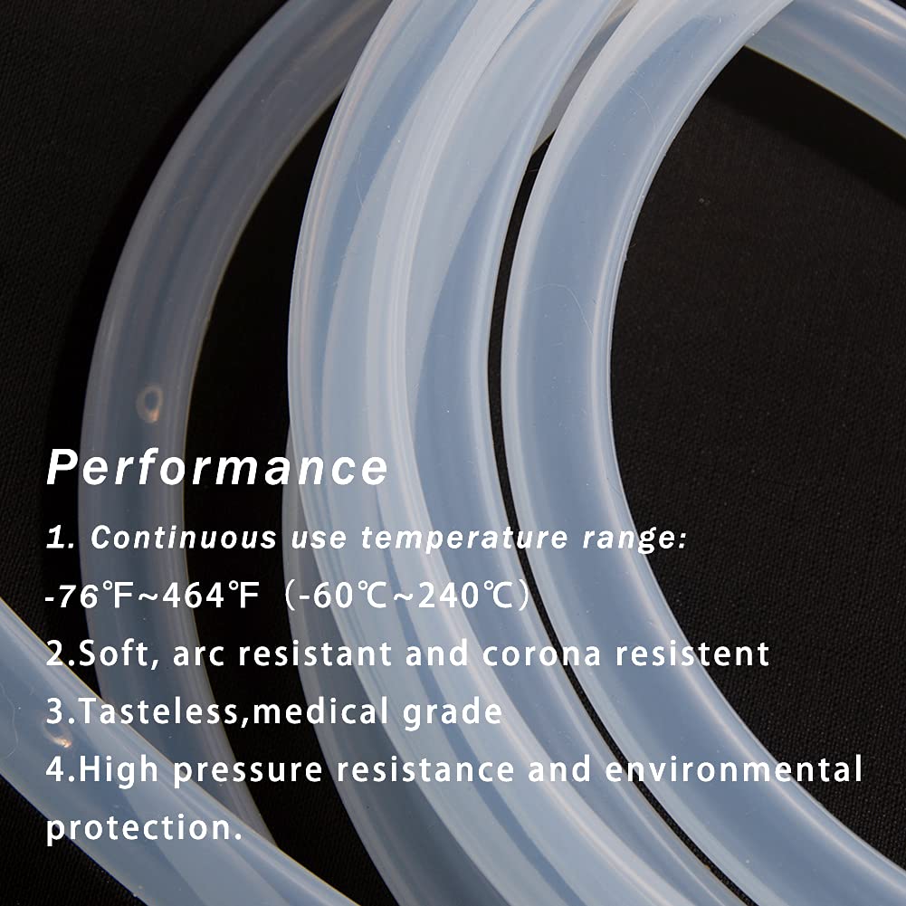 Quickun Pure Silicone Tubing, 3mm ID x 5mm OD High Temp Food Grade Tube Pure Silicone Hose Tube for Home Brewing, Beer Line, Kegerator, Wine Making, Aquaponics, Air Hose by Proper Pour (9.84 Ft)