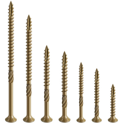 Wensilon #10 * 3" Deck Screws, (137pcs) 2 lbs.Exterior Wood Screws, Rust Resistant epoxy Coated, Bronze, T25 Star Bit