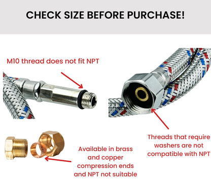 T TANYA HARDWARE 1/2 inch x 1/2 inch NPT Brass Hex Nipple Male Pipe Adapter, Thread 0.75" OD to 0.75" OD (2 Piece)