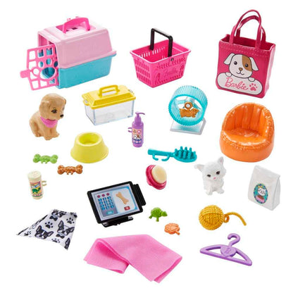 Barbie Doll & Playset, Pet Boutique with 4 Pets, Color-Change Grooming Feature & 20+ Themed Accessories