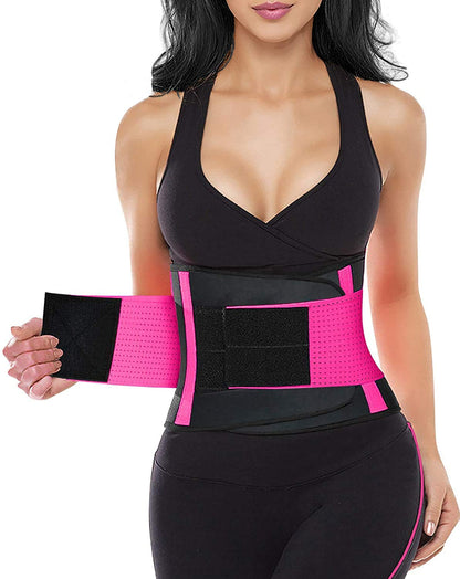 YIANNA Women Waist Trainer Belt - Slimming Sauna Waist Trimmer Belly Band Sweat Sports Girdle Belt Weight loss, YA8002-Rose-XL