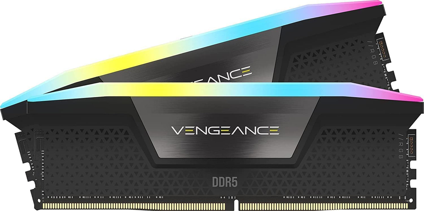 CORSAIR VENGEANCE RGB DDR5 RAM 32GB (2x16GB) 6000MHz CL36-44-44-96 1.35V Intel XMP 3.0 Computer Memory – Black (CMH32GX5M2E6000C36)