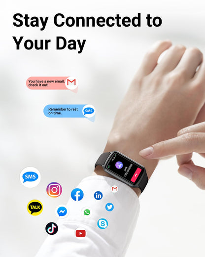 Amzhero Health Fitness Tracker with 24/7 Heart Rate, Blood Oxygen, Blood Pressure, Sleep Tracker, 5ATM Waterproof Activity Trackers with Step Tracker, Pedometer (S & L Bands Included)