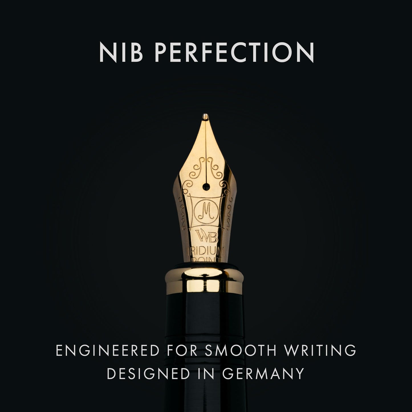 Wordsworth & Black Primori Fountain Pen Set [Black Gold]; Medium Nib, Gift Case, 24 Ink Cartridges, Refill Converter, Manual; Journaling, Calligraphy, Smooth Writing Pens; Left & Right Handed