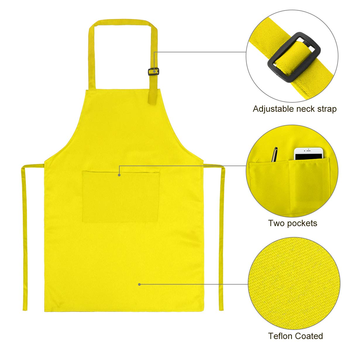 yarachel Kids Apron and Chef Hat Set - 8 Pieces Waterproof and Adjustable Child Aprons with Pockets Kitchen Bib Aprons for Boys and Girls Kitchen Cooking Baking Painting (Medium, Color 2)