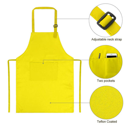 yarachel Kids Apron and Chef Hat Set - 8 Pieces Waterproof and Adjustable Child Aprons with Pockets Kitchen Bib Aprons for Boys and Girls Kitchen Cooking Baking Painting (Medium, Color 2)