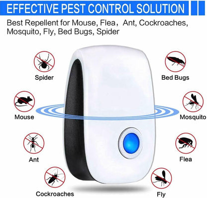 Ultrasonic Pest Repellent Indoor, Pest Control for Rodents, Mosquitoes, Ants, Cockroaches, Rat, Mice, Fleas, Beetles and Other Insects, Non-Toxic, Safe for Humans, Home, Office, Hotel (6 Packs)